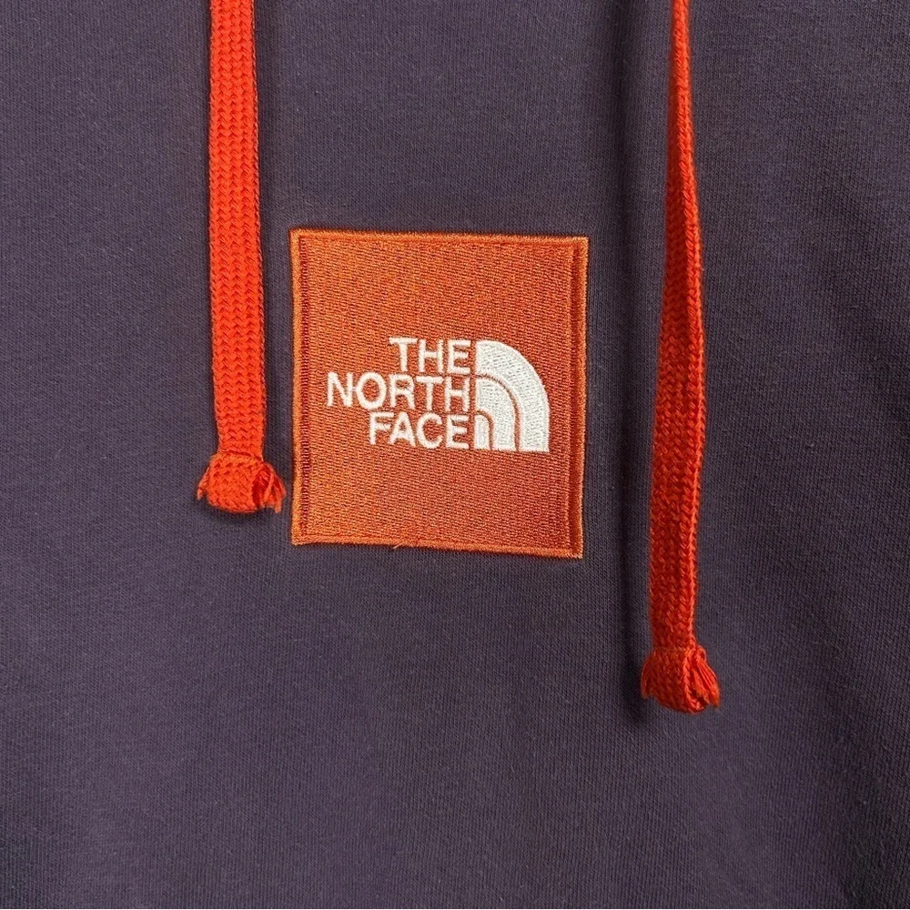 The North Face Men's Box Logo Pullover Hoodie Size Small Purple Orange